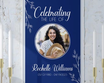 Personalized Funeral Welcome Sign: Celebration of Life Photo Memorial