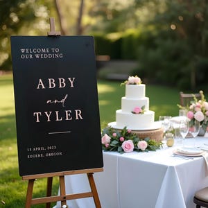Wedding Welcome Acrylic Sign, Personalized Entrance