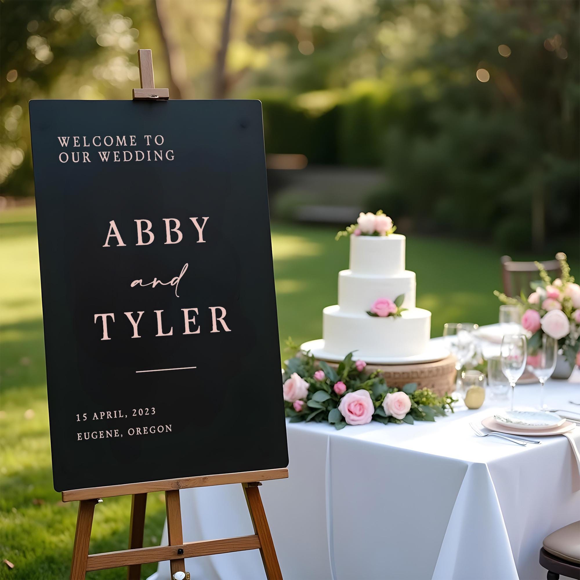 Wedding Welcome Acrylic Sign, Personalized Entrance