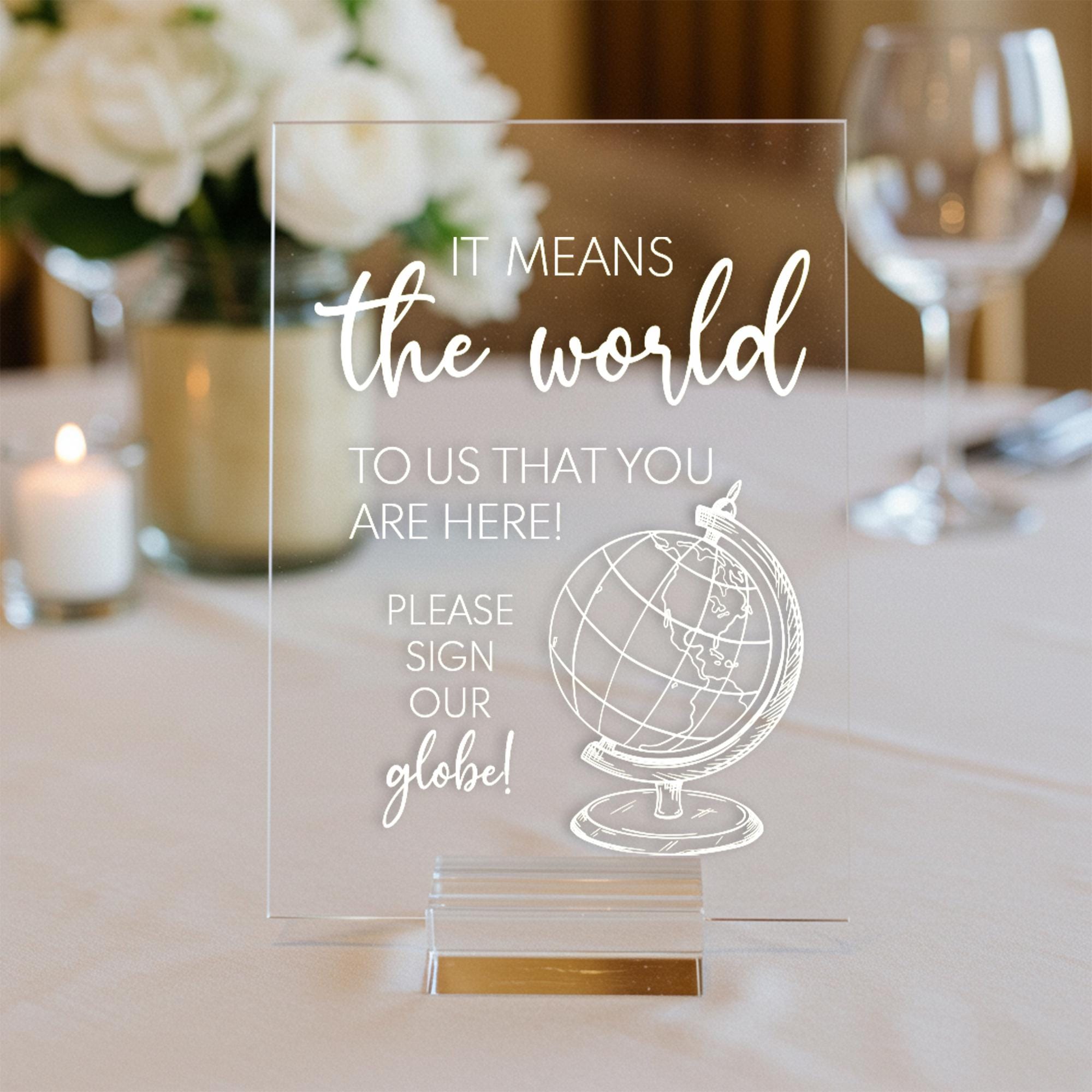 Sign Our Globe Wedding Sign, Travel Themed Guest Book Table Sign, Adventure Awaits Wedding Decor, Globe Guestbook Sign