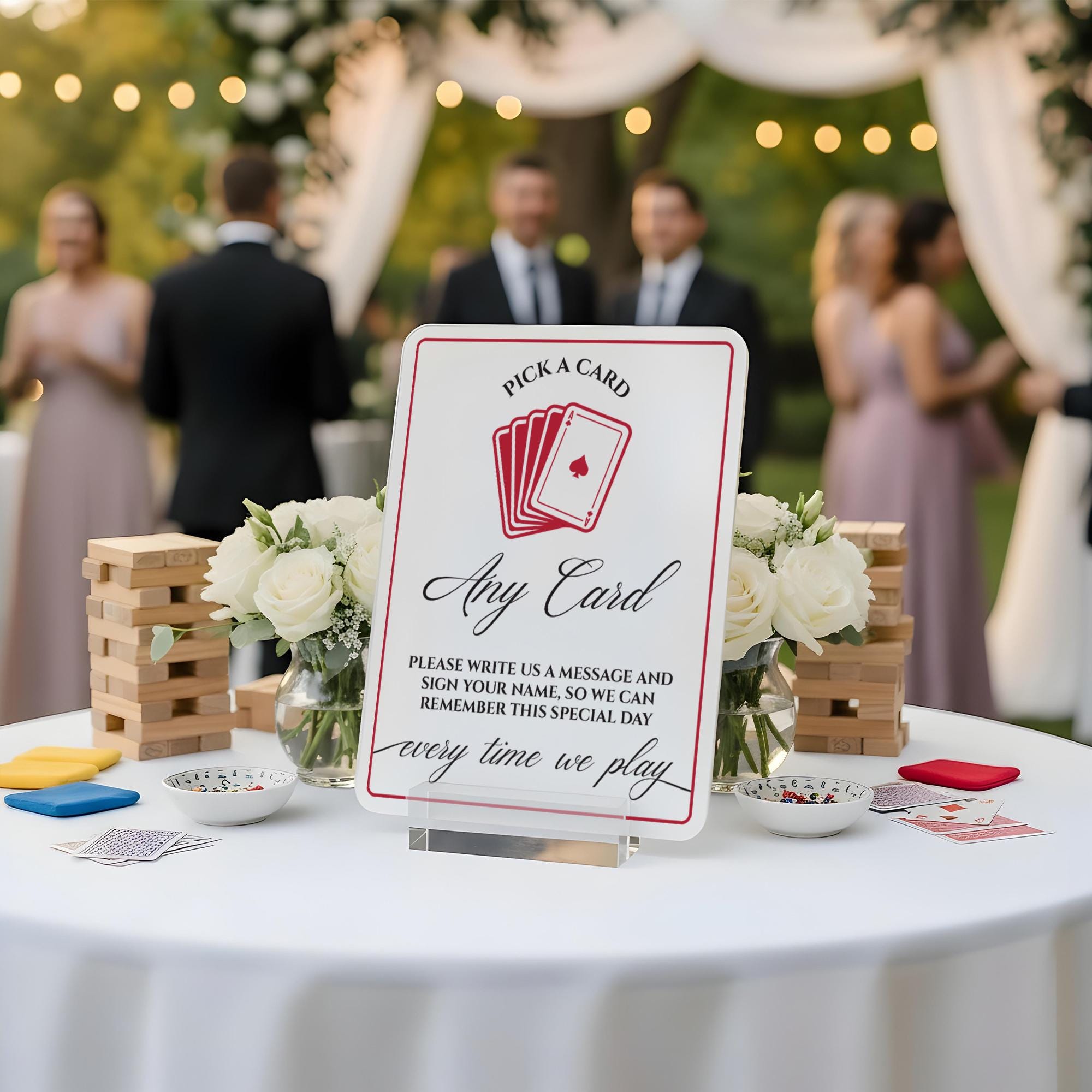 Pick a Card Any Card Wedding Sign : Acrylic Guest Book Alternative - Etsy
