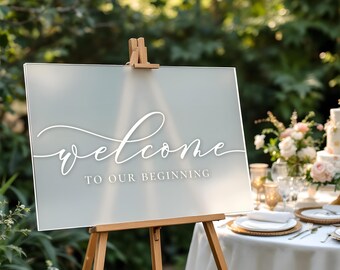 Wedding Welcome Sign Acrylic Personalized | Our Story Begins, Custom Couples Names & Date Entrance