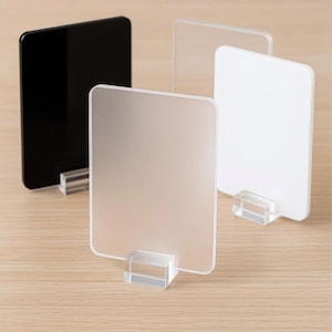Acrylic Blanks with Stand – Clear, Frosted & Black Acrylic Sheets for DIY Crafts, Sign Making, Laser Cutting, Vinyl Projects