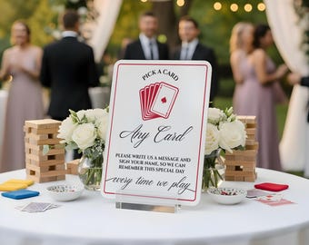 Pick a Card Any Card Wedding Sign : Acrylic Guest Book Alternative