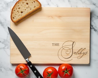 Custom Engraved Cutting Board, Personalized Wedding Gift for Couple, Anniversary Wood Charcuterie Board, Bridal Shower Gift