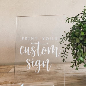 Print Your Custom Acrylic Sign — Create Your Own Minimalistic Acrylic Plaque, Small Personalized Clear Acrylic