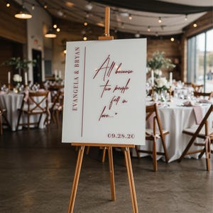 Engagement Party Acrylic Sign, Wedding Welcome Signage, Two People Fell In Love