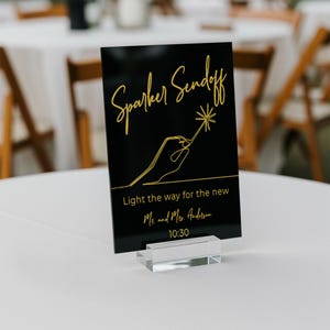 Sparkler Send Off, Wedding Sendoff, Send Off Sign, Sparkler Wedding Sign, Light The Way, Wedding Personalized Sign, Small Acrylic Sign
