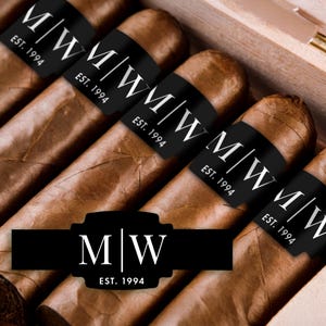 Wedding Favors Cigar Labels - Wedding Gifts - Cigar Bar - Monogram - Cigar Gifts - Cigar Bands