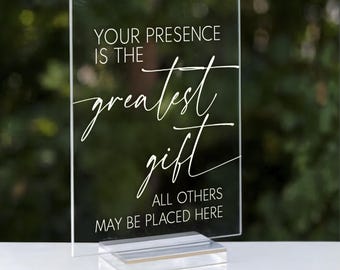 Acrylic Gift Table Sign: Wedding Reception Decor