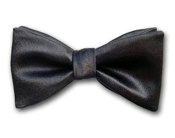 Formal Solid "Black Classic" Bow Tie - Tuxedo Men's Accessory - Large, Standard and Slim Width. Pre-tied & Freestyle  - Hand Made in USA