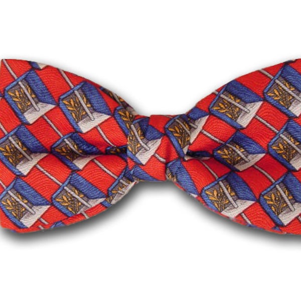 Pure silk Bow Tie "Perspective" - Red & Blue Silk Bow Tie - Fine Men's Accessory - Made in USA