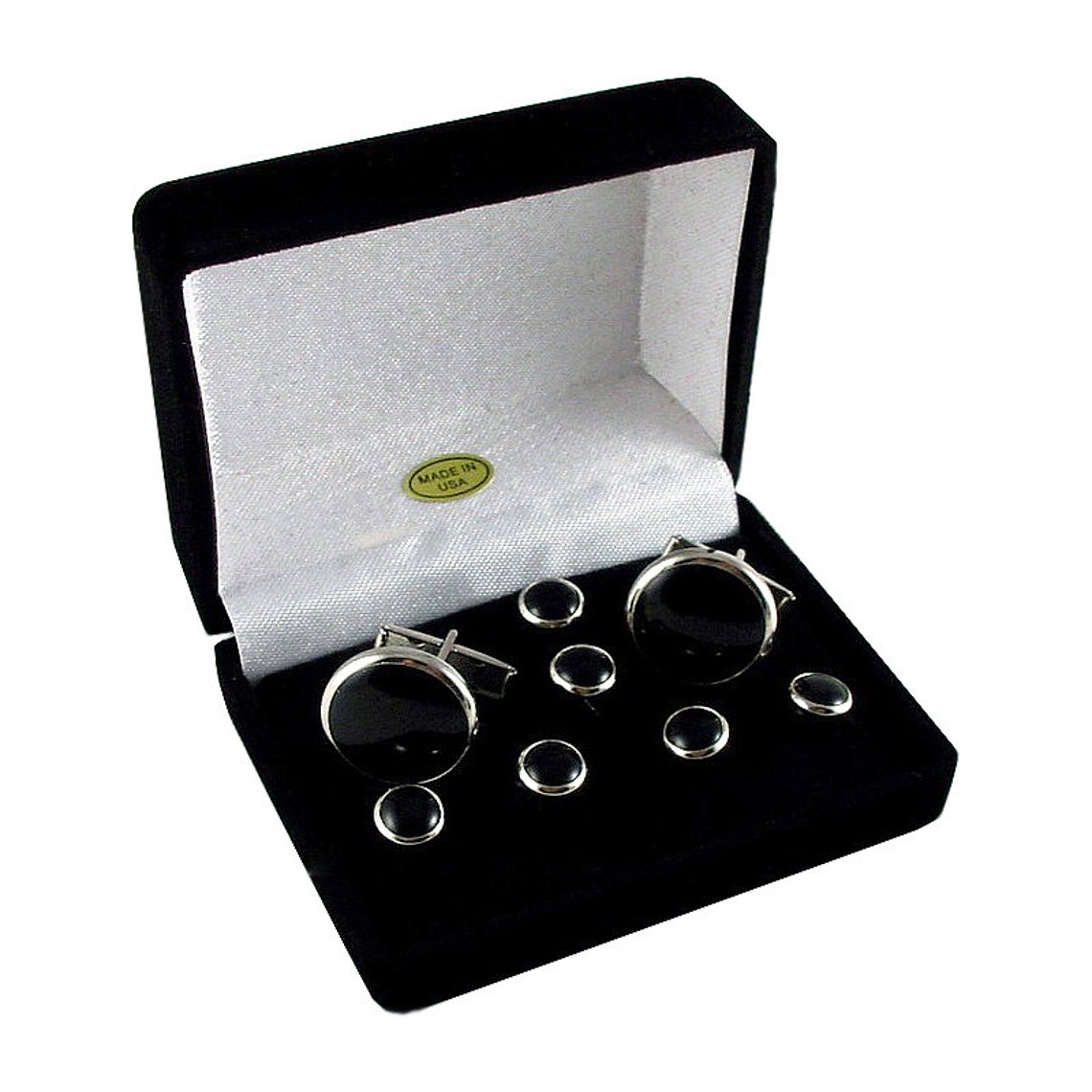 Cufflinks and 6 Studs Set Tuxedo Formal Cufflink Set Silver Cufflink
