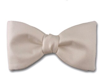 Bow Tie "White Twill" - Formal Silk Bow Tie - Stylish Men's Accessory - Handmade in USA