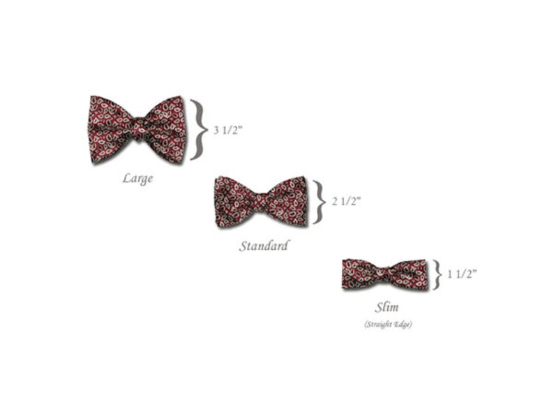 Grey Bow Tie Kangaroo Silk Pre-Tied Bow Tie Hand Made in USA