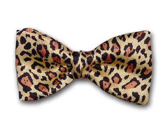Theme Bow Tie "Leopard"- Black and White Silk Bow Tie - Fine Men's Accessory - Hand Made in USA