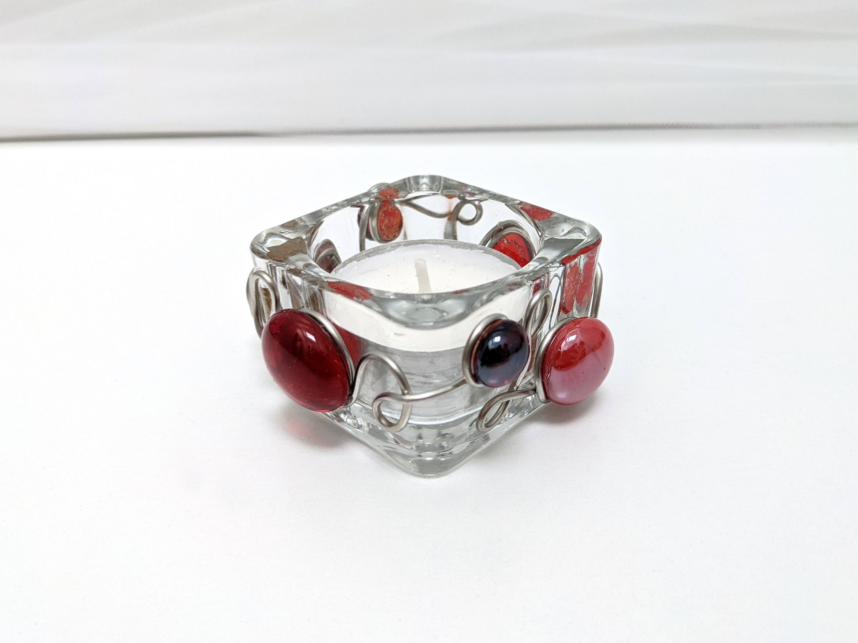 Colorful Tea Light Holders Red Glass Tea Light Holder Sea Etsy