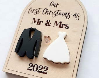 First Christmas married ornament, Wedding gift ornament, Our first Christmas as Mr and Mrs, Mr and Mr, Mrs and Mrs, LGBTQ Pride