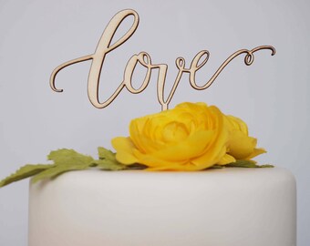 Love cake topper, laser cut, wedding cake topper, engagement cake topper, bridal shower, bachelorette party
