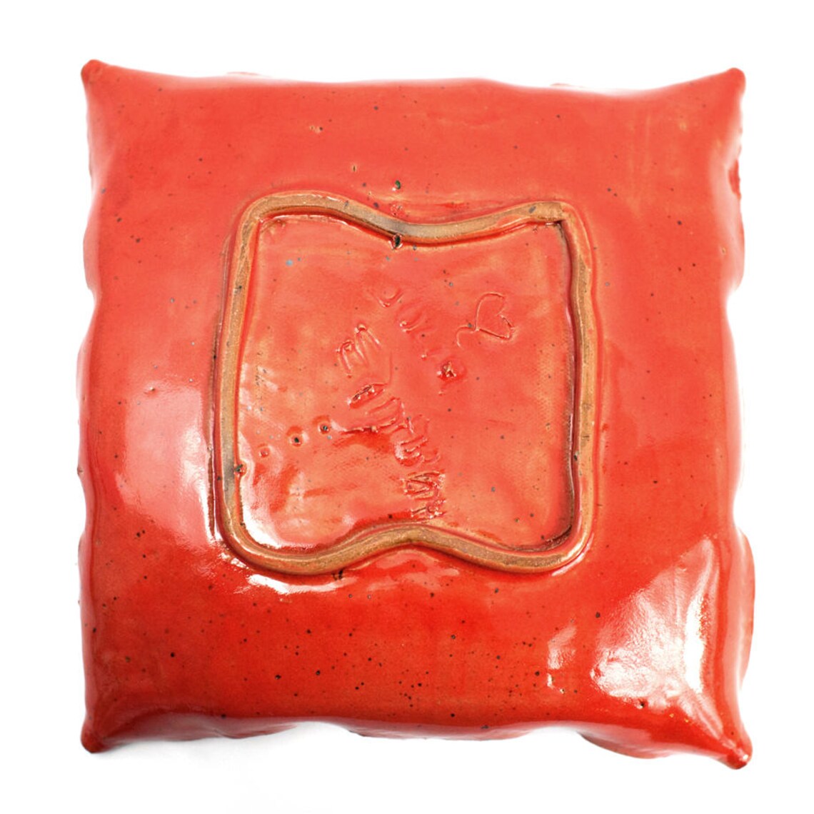 Orange Ceramic Dish Flower Dish Serving Dish Ceramic Dish Etsy