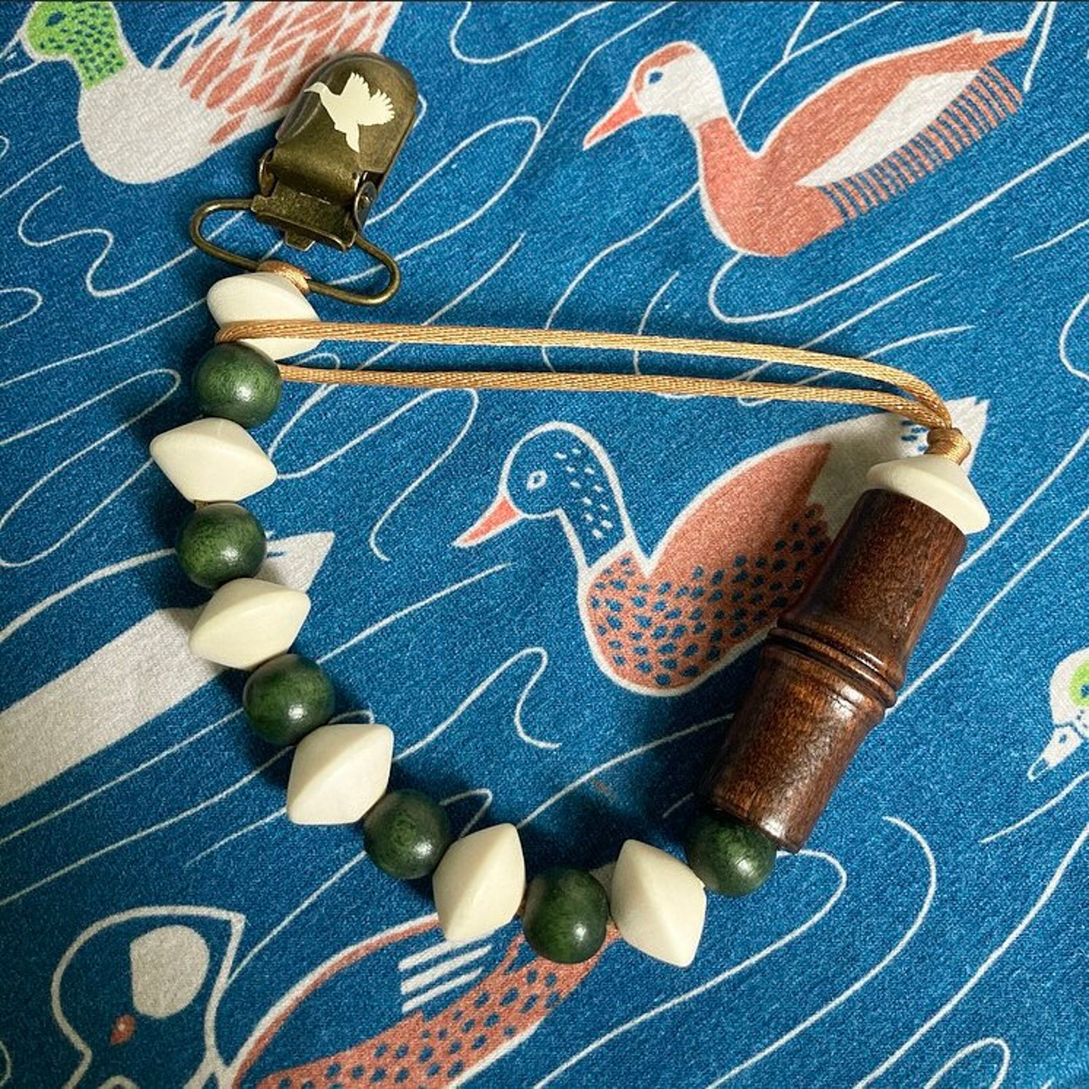 Duck Call Pacifier Clip bicone Beads Etsy