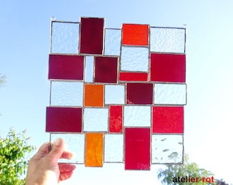 Sun catcher red variety Tiffany XXL window picture stained glass trend window decoration