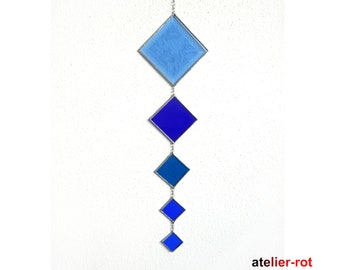 Tiffany Mobilé, elegant pendant made of glass bevels with facet cut ice flower glass window decoration suncatcher