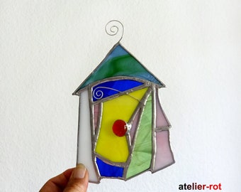 Wild colorful house Tiffany playful window picture unique glass picture window decoration window pendant stained glass
