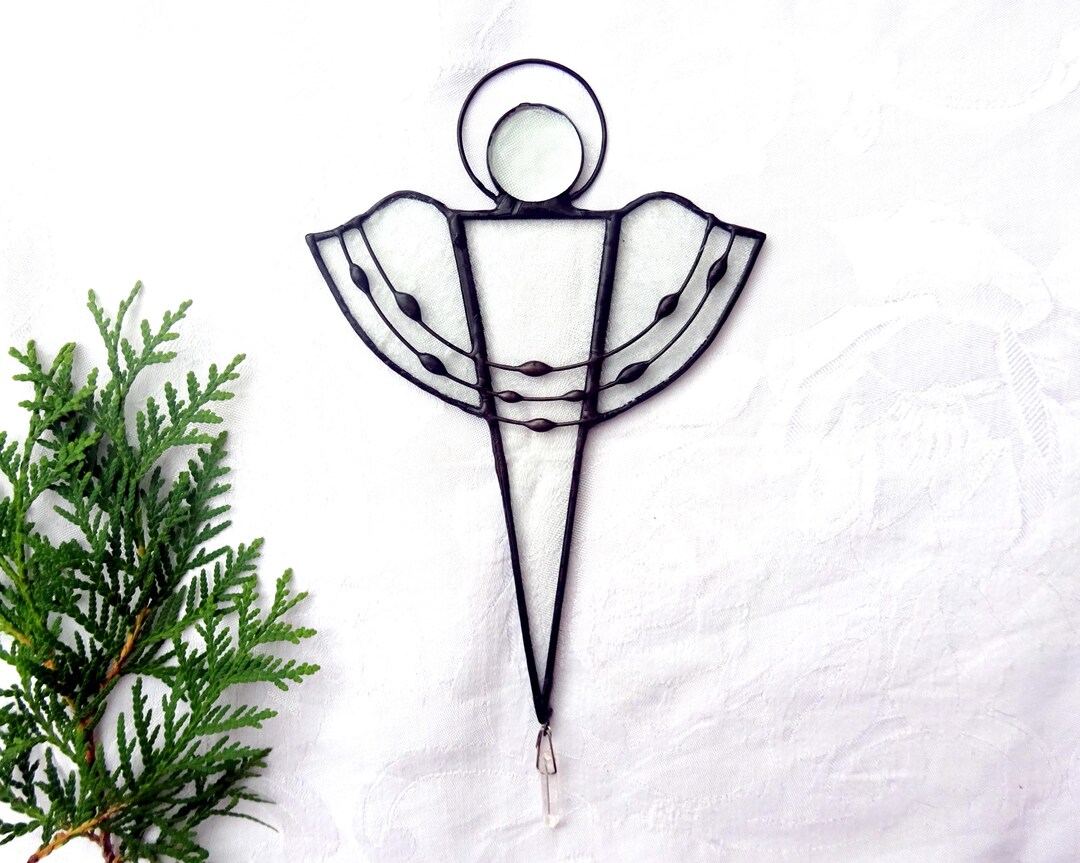 Angel Guardian Angel Tiffany Art Deco Style Window Picture Glass Angel ...