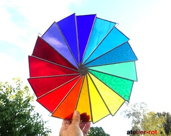 Tiffany Color Wheel Modern Large Window Mural Rainbow Sun Sun Catcher Window Decor