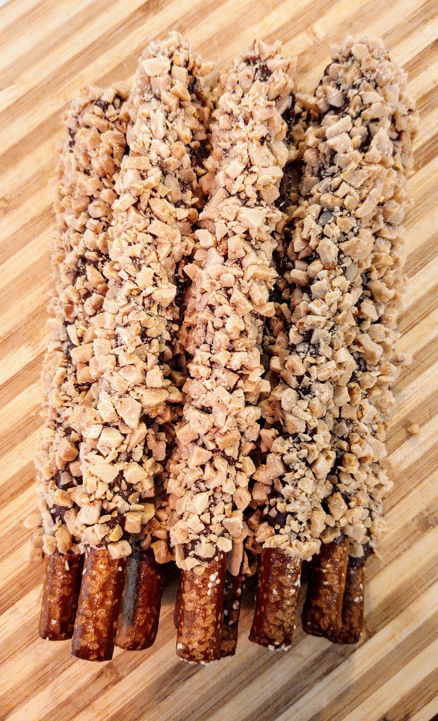 Gourmet Chocolate Dipped Pretzel Rods W/ English Toffee Etsy