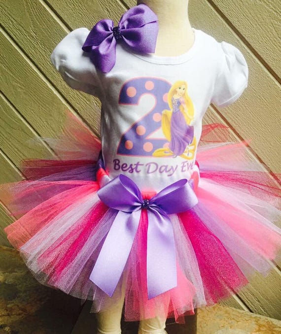 Rapunzel Tangled Disney Princess 3rd Third Birthday Girl Tutu Shirt Outfit