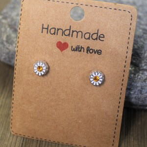 Daisy earrings Daisy jewelry Earring studs Floral jewelry Daisies Spring fever Daisy stud earrings Fashion attire image 1
