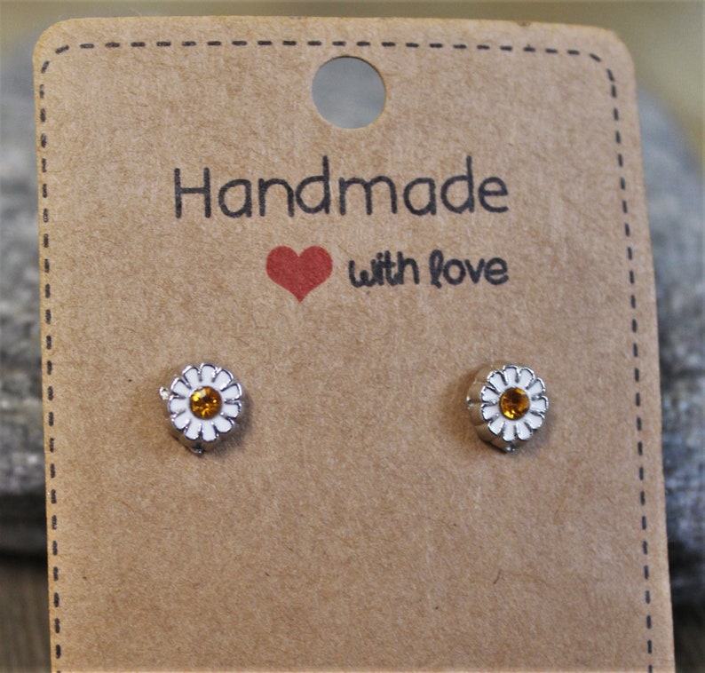 Daisy earrings Daisy jewelry Earring studs Floral jewelry Daisies Spring fever Daisy stud earrings Fashion attire image 3
