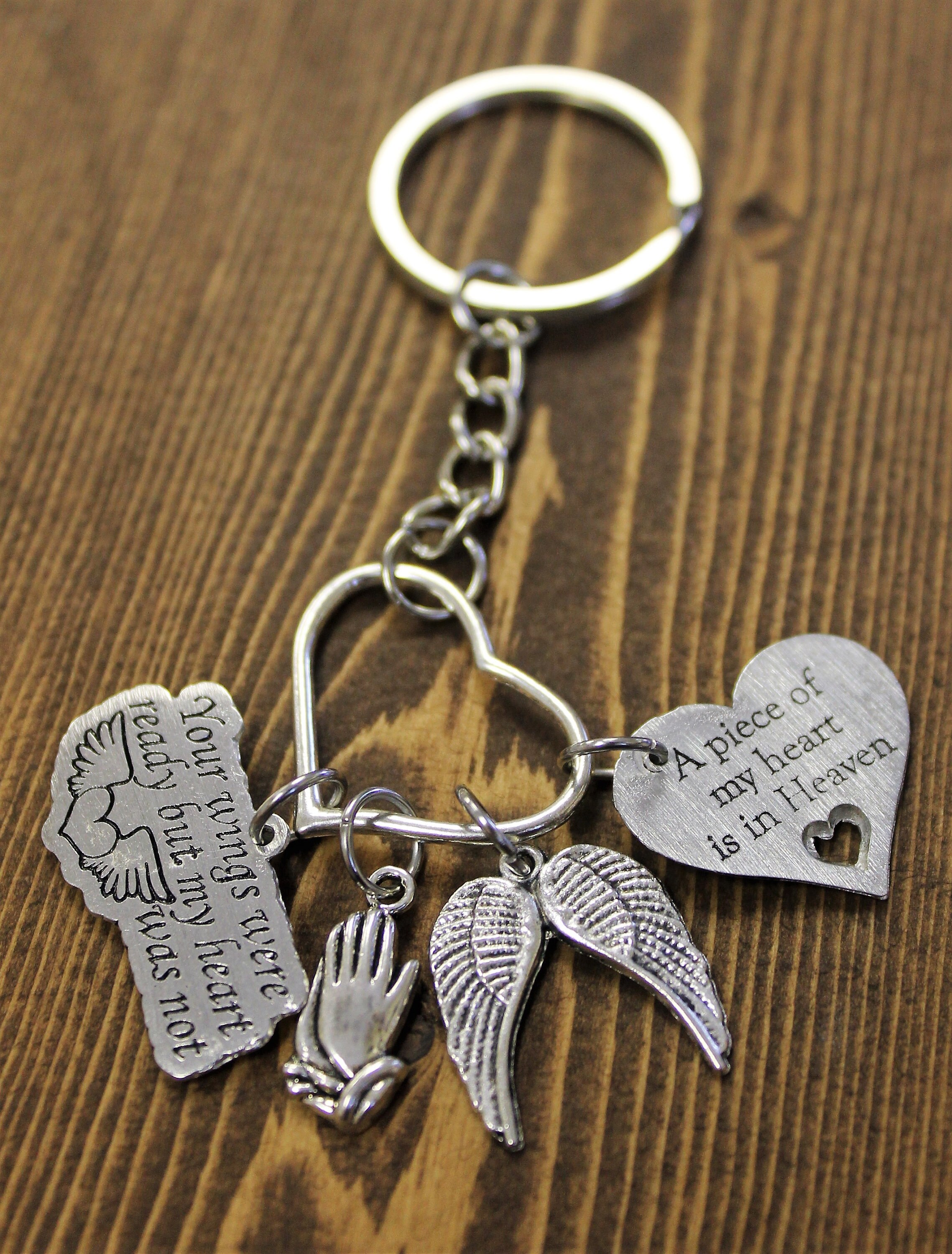 Charm keychain Memorial keepsake Personalized accessories Etsy