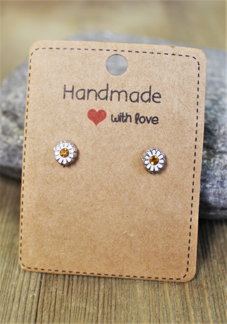 Daisy earrings Daisy jewelry Earring studs Floral jewelry Daisies Spring fever Daisy stud earrings Fashion attire image 2