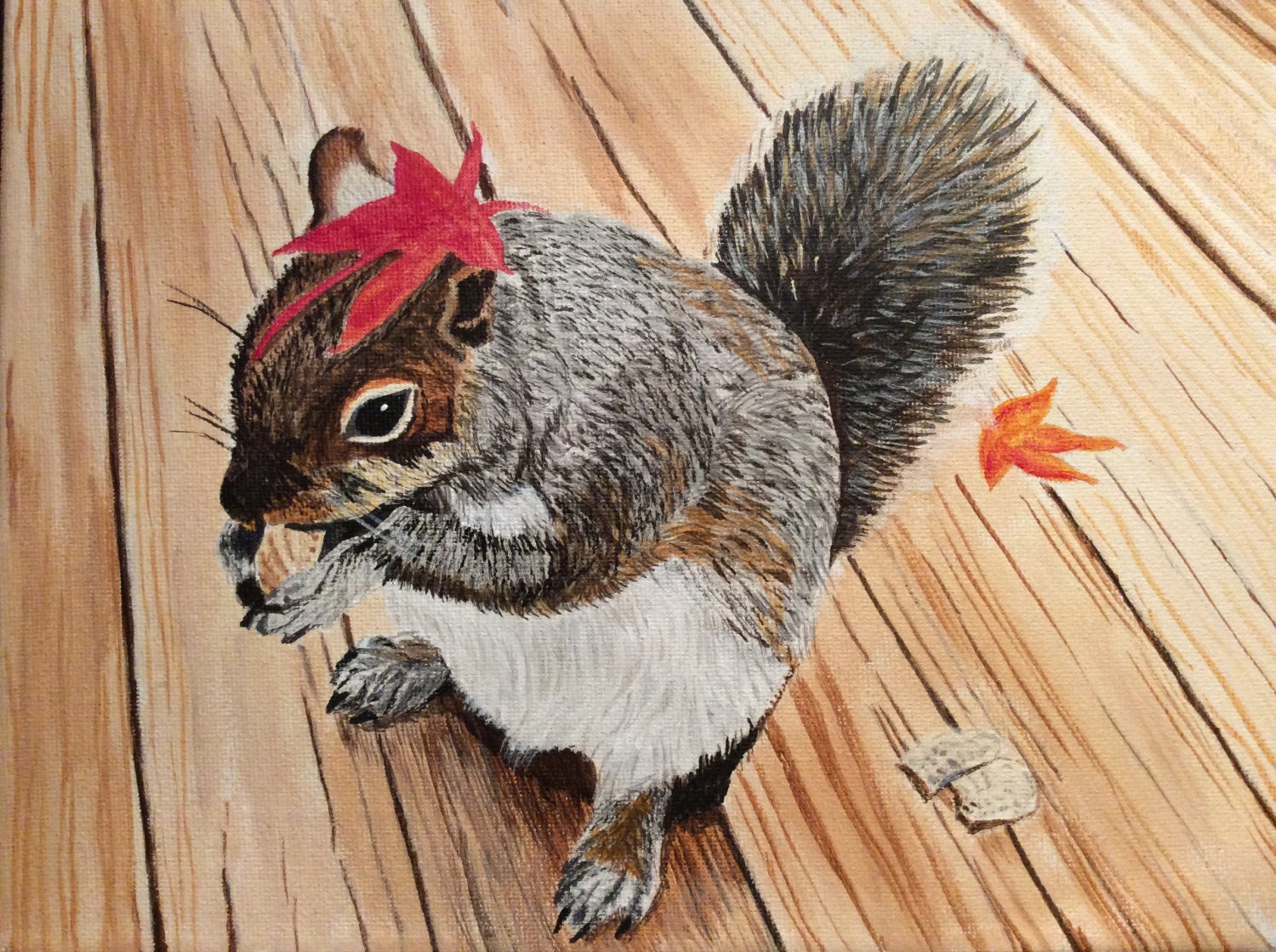 Squirrel Acrylic Painting Squirrel Art Squirrel Print
