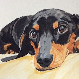 Dachshund Print Black and Tan Doxie Artwork