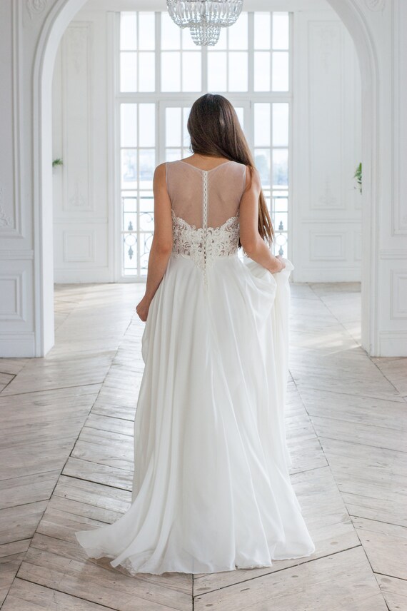 Wedding Dress Wed Dress Bridal Dress Chiffon Dress Etsy