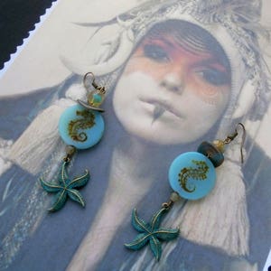 Ethnic earrings Bohemian &quot;Starfish&quot; for wedding, birthday, gift