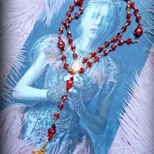 Chapelet, ROSAIRE Baroque Chrétien en perles cristal