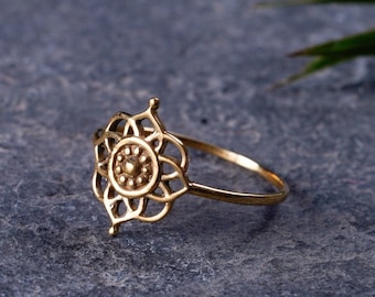 Ring ~ MANDALA ~ Brass ~ Sacred Geometry / Structure ~ Spiritual Ring