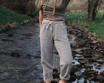 Comodi pantaloni LENNY FISHINGBREAK grigi ~ Pantaloni versatili per tutti i giorni con elastico in vita ~ Pantaloni da jogging in 100% cotone ~ Pantaloni comodi per la mezza stagione