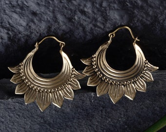 Earrings ~ LOTUS ~ Hoop earrings ~ Spiritual symbol lotus flower