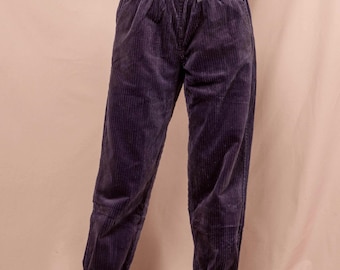 Pantalon en velours côtelé confortable LENNY LILA ~ Pantalon fait main ~ Taille élastiquée ~ Velours côtelé de coton ~ Pantalon ample et confortable ~ Pantalon de jogging confortable