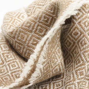 Decke aus 100% Kaschmir ~ DIAMOND BEIGE ~ Warme & Flauschige Decke ~ Cashmere ~ Große Kaschmirdecke ~ Wickeldecke aus Kaschmirwolle