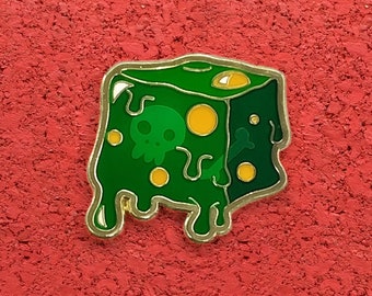 Green Gelatinous Cube, Translucent Hard Enamel Brass Lapel Pin