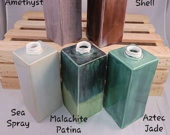 Medium Ceramic Soap Lotion Dispenser READY TO SHIP Handmade Refillable Custom Glazing