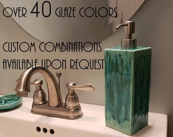 Large Ceramic Soap Lotion Dispenser Made to Order Handmade Refillable Custom Glazing