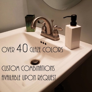Small Ceramic Soap Lotion Dispenser Made to Order Handmade Refillable Custom Glazing